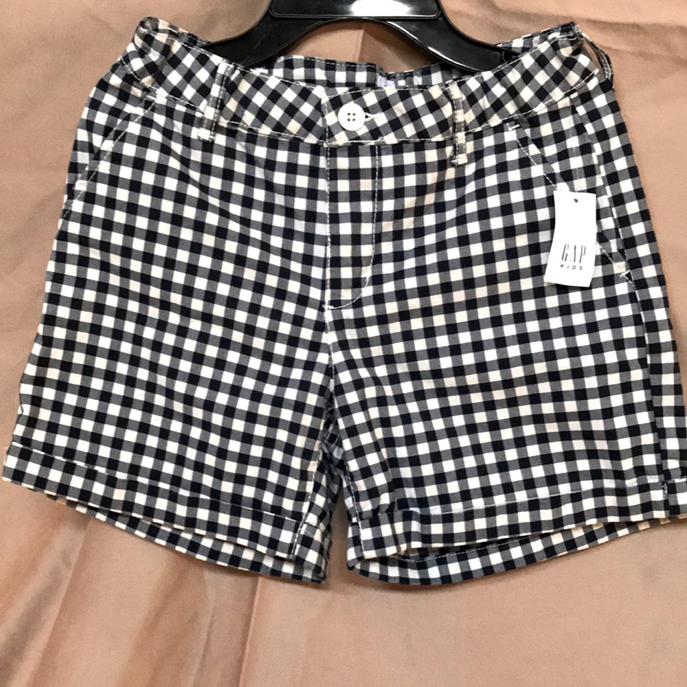 Girls blue and white plaid shorts. 8 PLUS